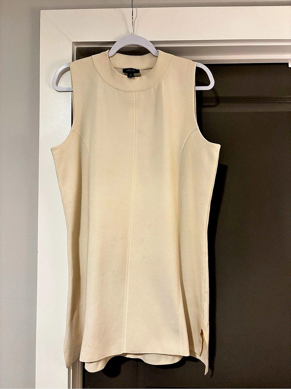 Per Se by Carlisle Sleeveless Sweater Tunic in Cream XL